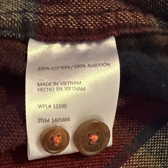 Weatherproof Men's Red and Gray Plaid Button Down Cotton Shirt. Size M - Picture 8 of 8